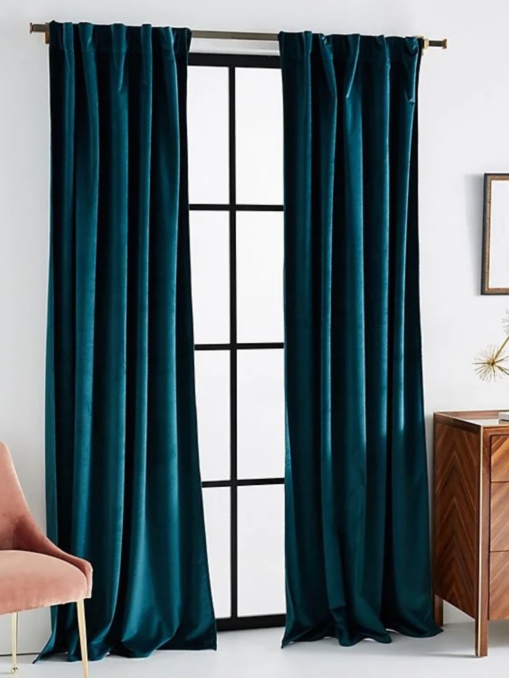 Anthropologie Louise Velvet Curtain Panel